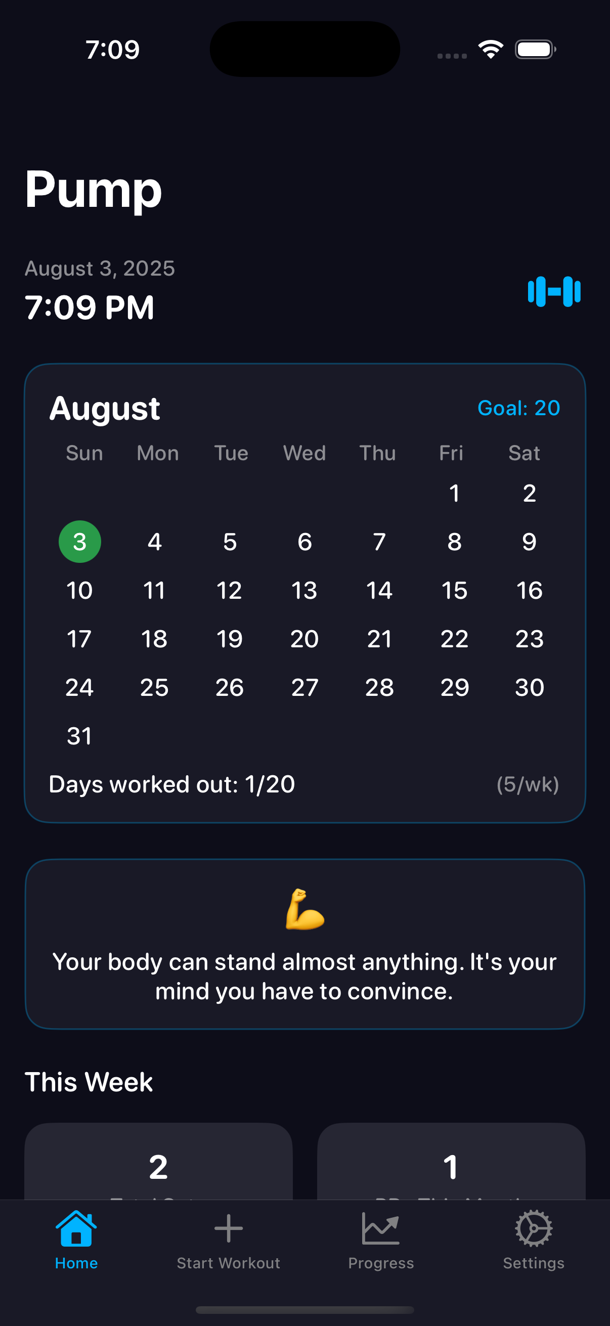 Pump Home Screen